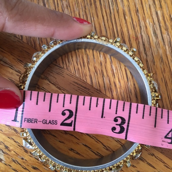 Golden Rhinestone Bangle Set - Picture 3 of 3